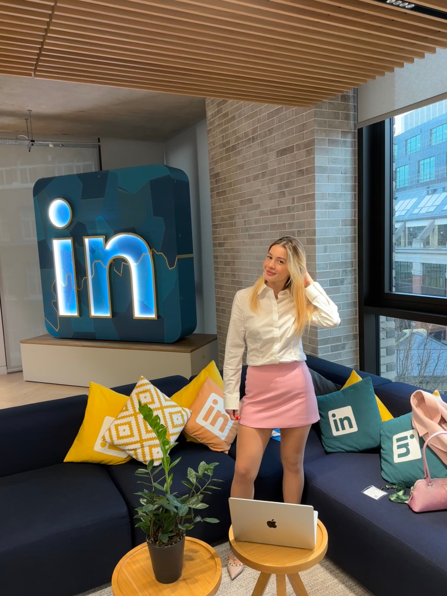 Mariam Gogidze at the LinkedIn office in London