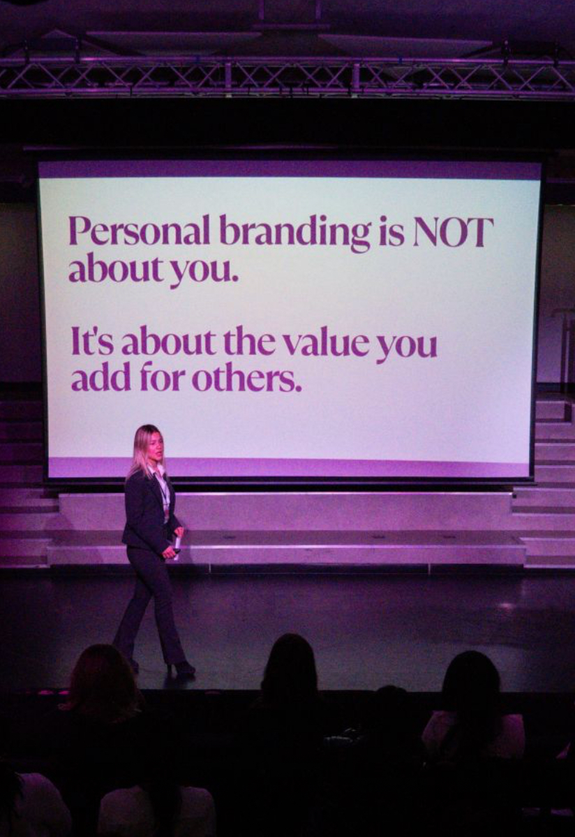 Keynote slide on personal branding being about the value you add for others